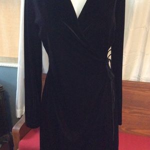 Classic velour wrap dress